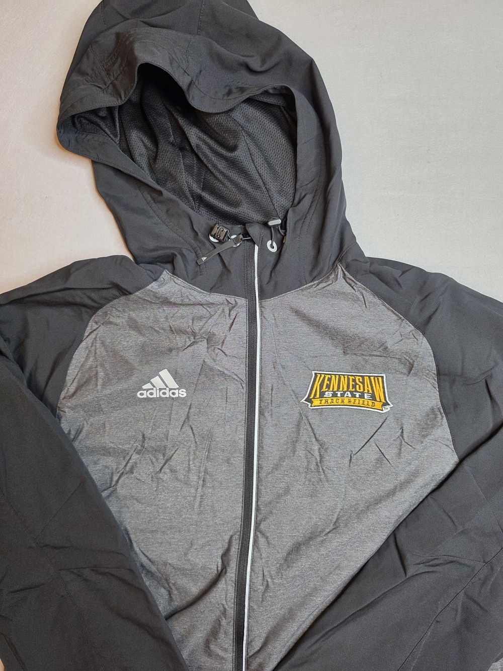 Adidas Kennesaw State Grey & Black Hooded Jacket Size Medium